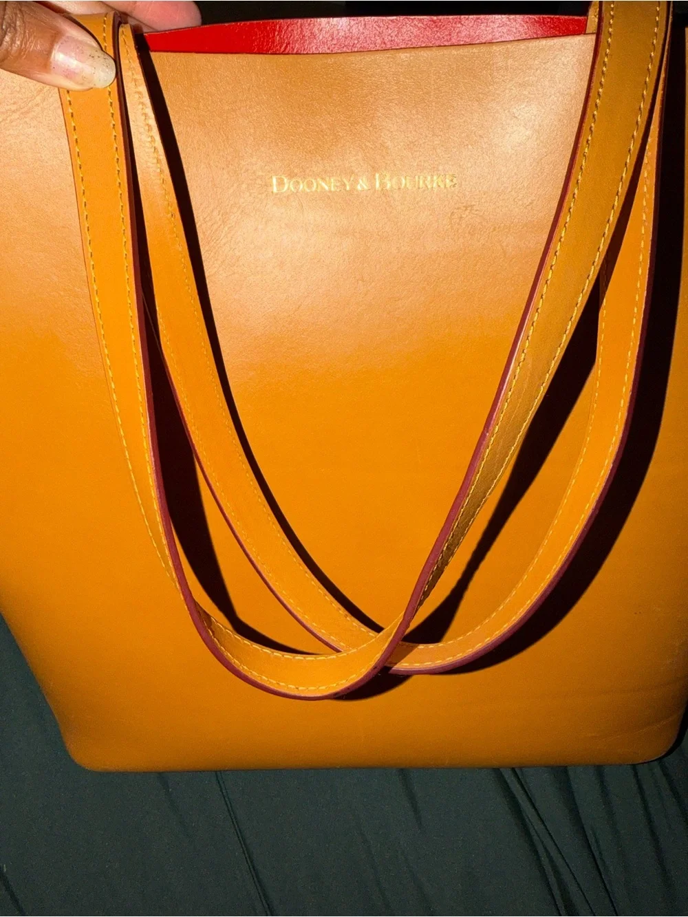 Dooney & Bourke Bright Orange Smooth Leather Tote